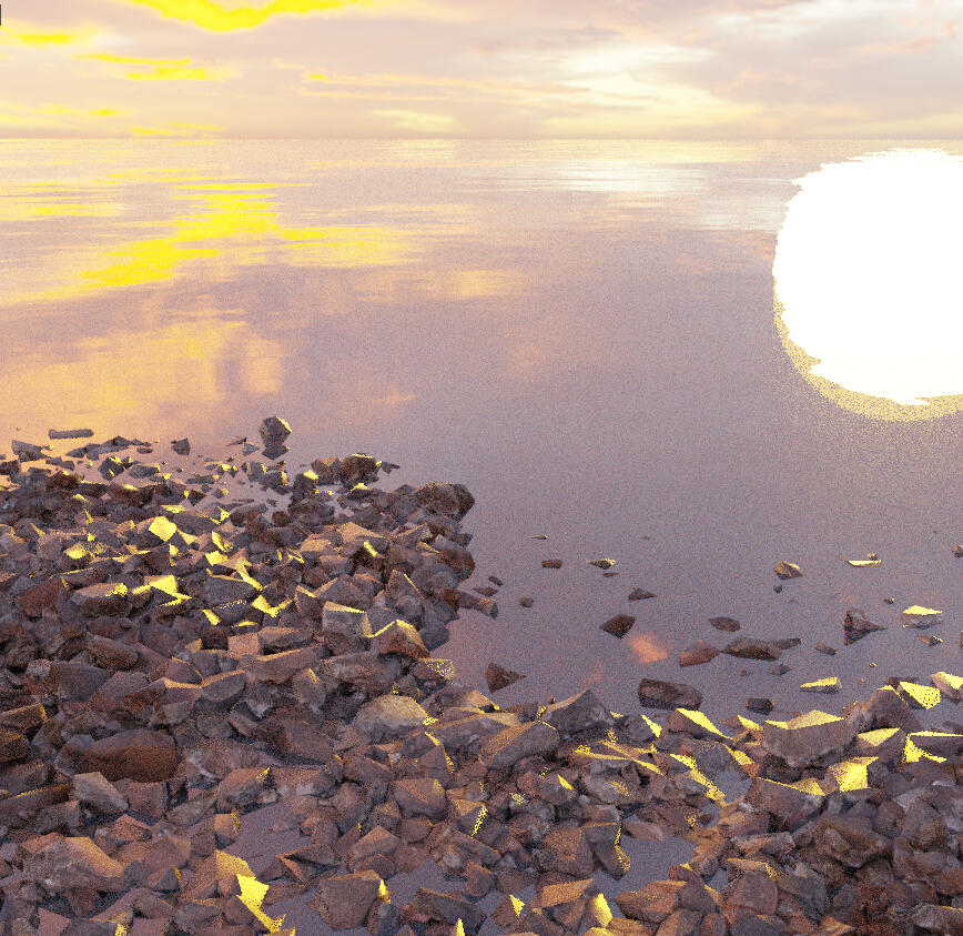 Rocky Beach Cliff 3D Render